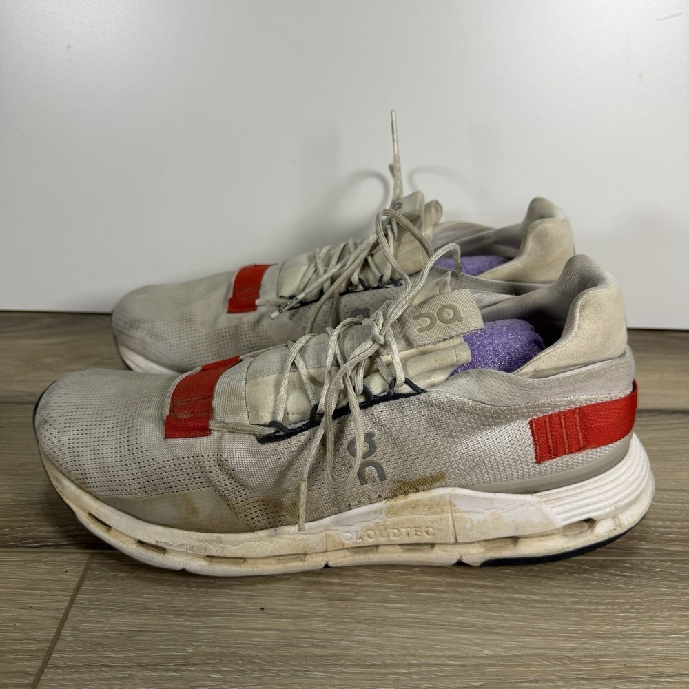 On Cloudnova Sneakers In The White Red Men's Size 11.5